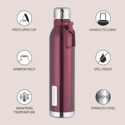 Nouvetta Etihad Double Wall Bottle - Red 750 ml Bottle (Pack of 2, Red, Steel) Nouvetta Etihad Double Wall Bottle - Red 750 ml Bottle (Pack of 2, Red, Steel)