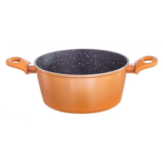 Nouvetta Flame Guard Forged Casserole with Lid(22 cm) and 3.5mm Thickness, Copper Nouvetta Flame Guard Forged Casserole with Lid(22 cm) and 3.5mm Thickness, Copper
